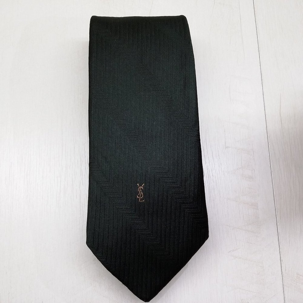 Yves Saint Laurent  Paris New York Dark Green Tie